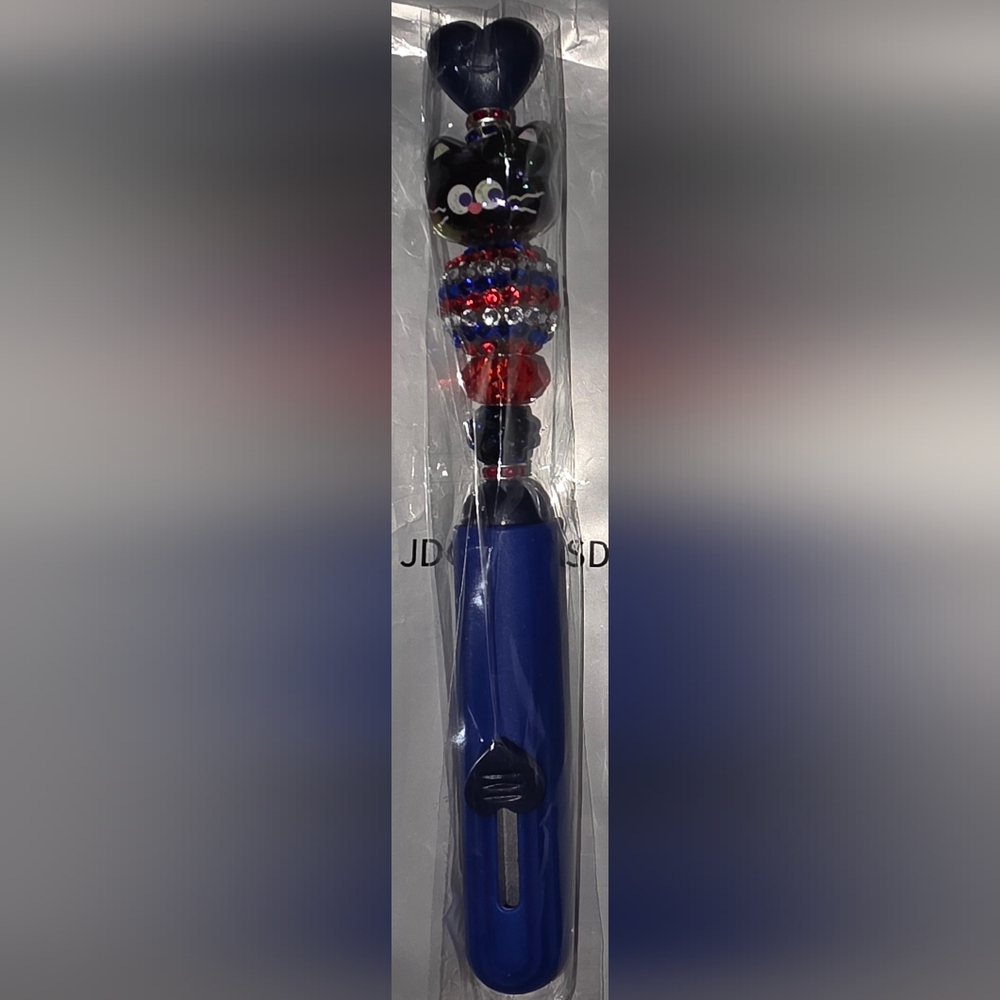 Hand Beaded Black And Blue Decorative Utility Knife